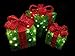 Set of 3 Sparkling Green Sisal Gift Boxes Lighted Christmas Yard Art Decorations