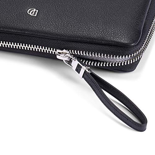 Image of HISCOW Supple Clutch - Full Grain Leather (Zippered Black)