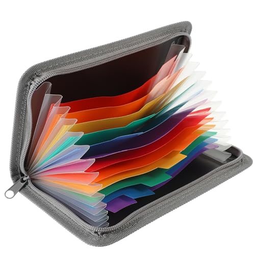 LOLIPPYY ミニ軽量ポータブル風琴包 多収納ファイルケース 大容量透明仕切り付き 書類整理と領収書保管に 便利な携帯用ファイルオーガナイ