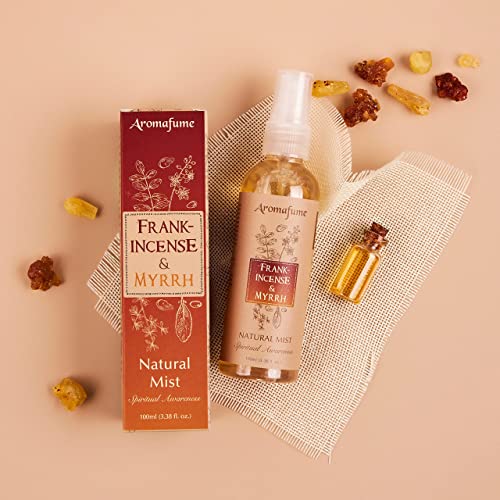 Aromafume Frankincense & Myrrha Natural Resin Mist Spray 100 Ml / 3.3Oz | Ideal For Deep Relaxation, Spirituality & Rituals | Made With Pure Resin From Somalia | Non-Alcoholic, Non-Toxic & Vegan #TOP2