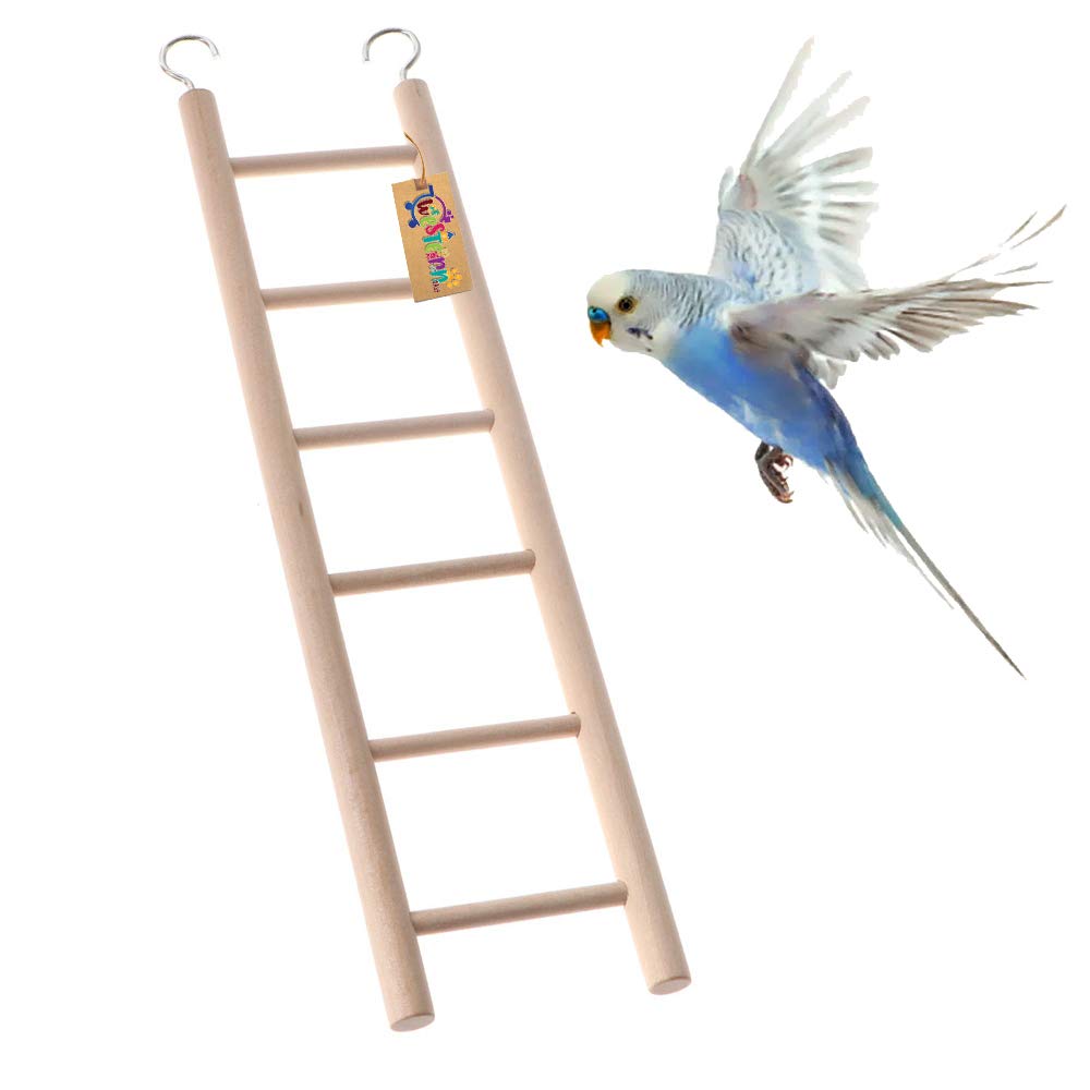 Western Era 6 Stairs Fun Natural Wooden Ladder Toy for Training, with Hooks, Designed for Birds, Parrot, Budgies and Other Small, Medium Large Bird (30cm) (B08KZQ3HC4) Amazon Price History, Amazon Price Tracker