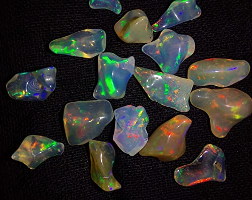 0.65 To 1.65 Ct 16 Pcs Lot Natural Ethiopian Rainbow Fire White Opal Uncut Polished Certified Gemstone Rough Best For Jewelry Use #TOP7
