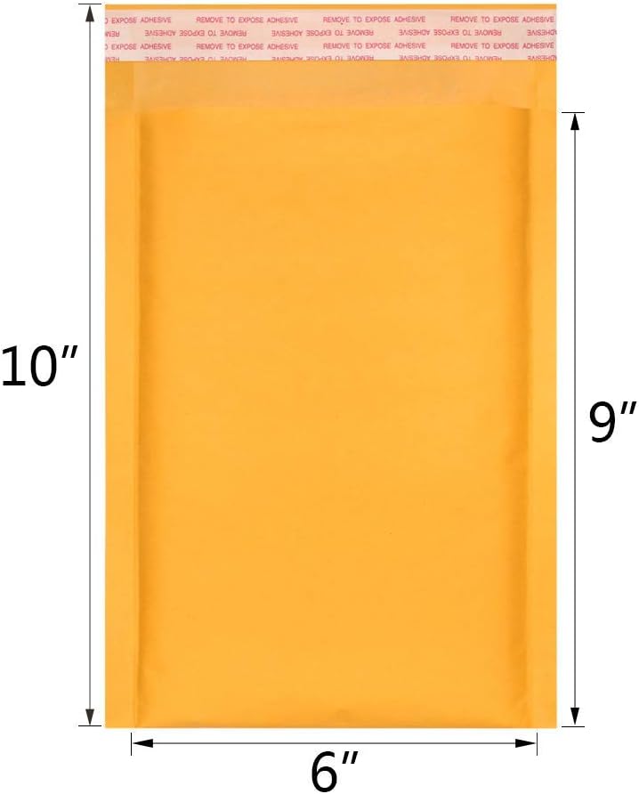 UCGOU 6x10" & 8.5x12" & 10.5x16" Kraft Bubble Mailers 75Pcs Total - 25 Pcs Each of 3 Different Size Self Seal Padded Envelopes