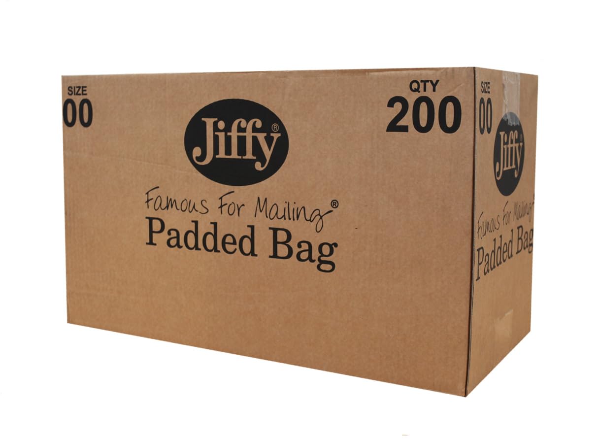 [Pack of 200] Green Padded Bags Size 00-105 x 229 mm - Packed with Eco-Friendly Packaging by Greener Route, Manufactured by Jiffy - Plastic Free, Recyclable, Biodegradable, compostable