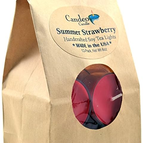 Summer Strawberry Scented Soy Tealight Candles, 12 Pack Cover