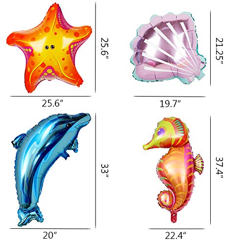 9 Pcs Large Ocean Animals Balloons Cartoon Fish Balloons Foil Balloons For Kids Birthday Party Decoration Supplies #TOP1