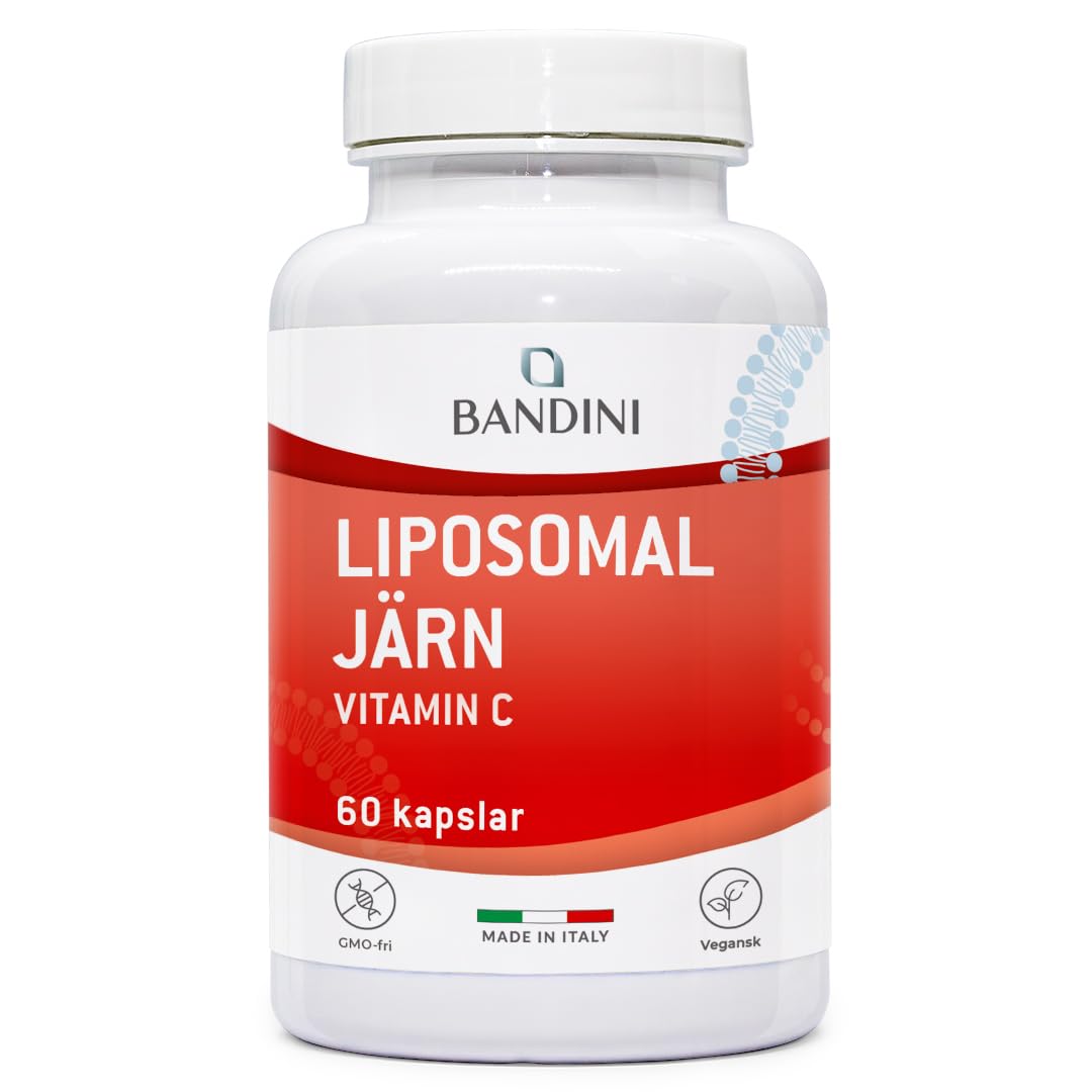 Bandini® Liposomal Iron Supplement 30mg - Vitamins C A B12 B6 + Acid Folic | Maximum Absorption - Iron High Bio-Availability, Against Fatigue & Fatigue - Liposomal Iron Supplement 60 Capsules