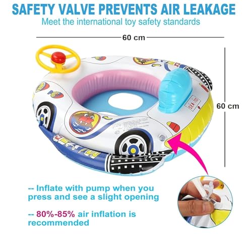 Image of Swimming Tube for Kids, Inflatable Swim Ring, Baby Pool Float, Toddler Swim Tube, Kids Water Toy, Summer Beach Accessory, Safe Swim Ring, Durable Swimming Float (CAR)