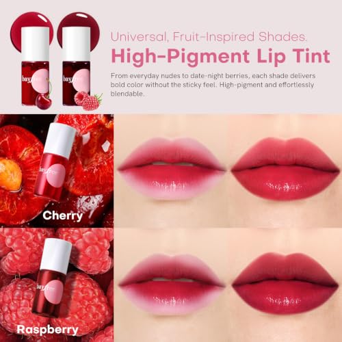 Image of bayfree Lip Tint Stain Set, 2 PCS Korean Water Tint Lightweight Non-sticky, Waterproof Long Lasting Liquid Blush & Lip Stain, Transfer-Proof, Matte Finish Lip Color Makeup (made into jam)