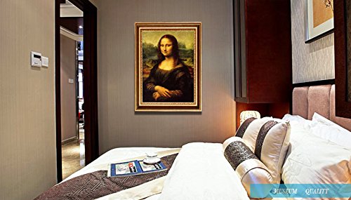 Eliteart- Mona Lisa By Leonardo Davinci Oil Painting Reproduction Giclee Wall Art Canvas Prints-Framed Size:25 "X 35 " #TOP1
