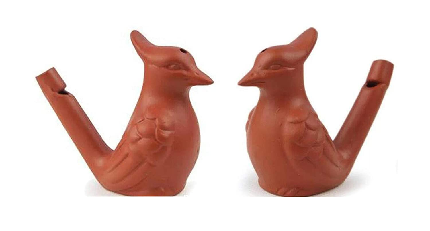Kishore Collections® Clay Bird Water Whistle (Set of 2)