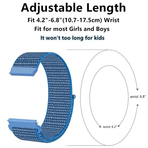 Image of Replacement Kids Band for Gizmo Watch, Breathable Hook Loop Nylon Strap Watch Band with Quick Release Pins Compatible with Verizon Gizmo Watch 2 /1