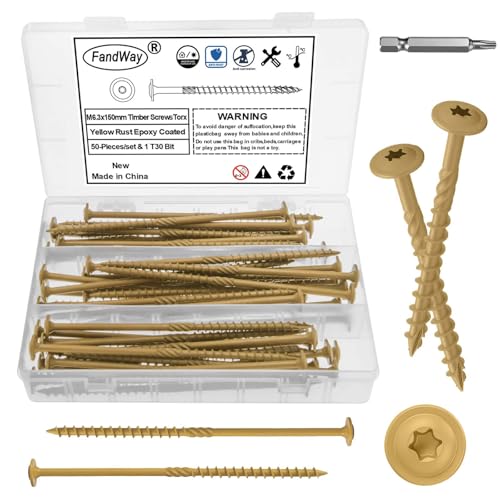 Vis à bois extérieur revêtement anti-rouille tête large Torx T30