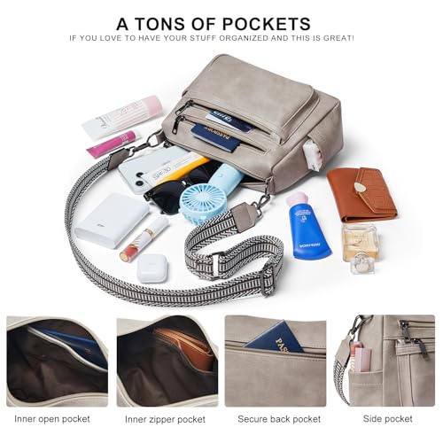 Image of Bluome Crossbody Purses for Women, Medium Large Faux Leather Crossbody Bags Lightweight Sling Bag Shoulder Handbags
