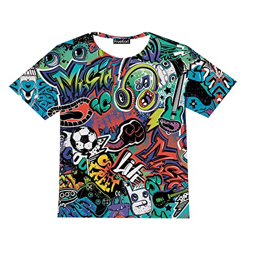 Graffiti T Shirts,Print 3D Funny Graphics Graffiti T Shirt,Youth Boys Girls Age 4-14 Years4