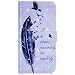 Produktbild kompatibel mit Huawei P10 Lite Hülle,Huawei P10 Lite Lederhülle,Huawei P10 Lite Tasche Leder Flip Case Brieftasche Etui Schutzhülle Muster Flip Hülle Wallet Case für Huawei P10 Lite,Blau Feder Vogel