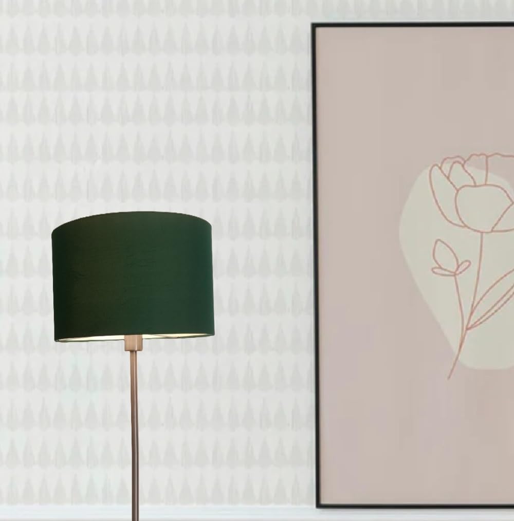 BTR CRAFTS Dark Green Drum Lampshade Suitable For Table And Floor Lamps Home Decor Modern Handmade Lampshades (10 Inches)-image-4