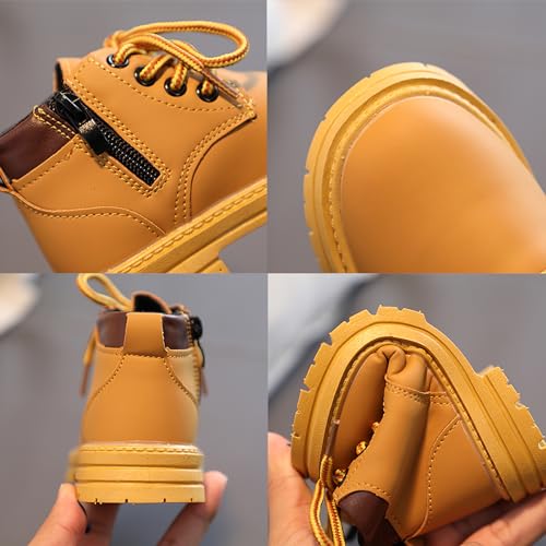 Toddler Boys Girls Boots Hiking Ankle Boots Outdoor Waterproof Kids Work Boots Winter Snow Boots Lace Up Zipper Combat Booties3