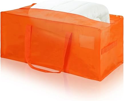 Waterproof Moving Bag Heavy Duty Waterproof Moving Bags Large Foldable Storage Totes Zipper Closure Reinforced Handles Multi-Purpose OrganizerOrange