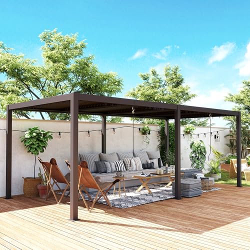 Outsunny Pergola bioclimatique 3 x 6 m, pergola Jardin...