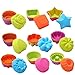 Molde de Silicona Magdalenas,ZUZER 36PCS Molde de Silicona para Hornear Varias Formas Molde de Postre (style 1)