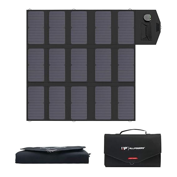 ALLPOWERS Solar Charger 100W Solar Panel Foldable Portable with Dual 5v USB18v DC for Laptop