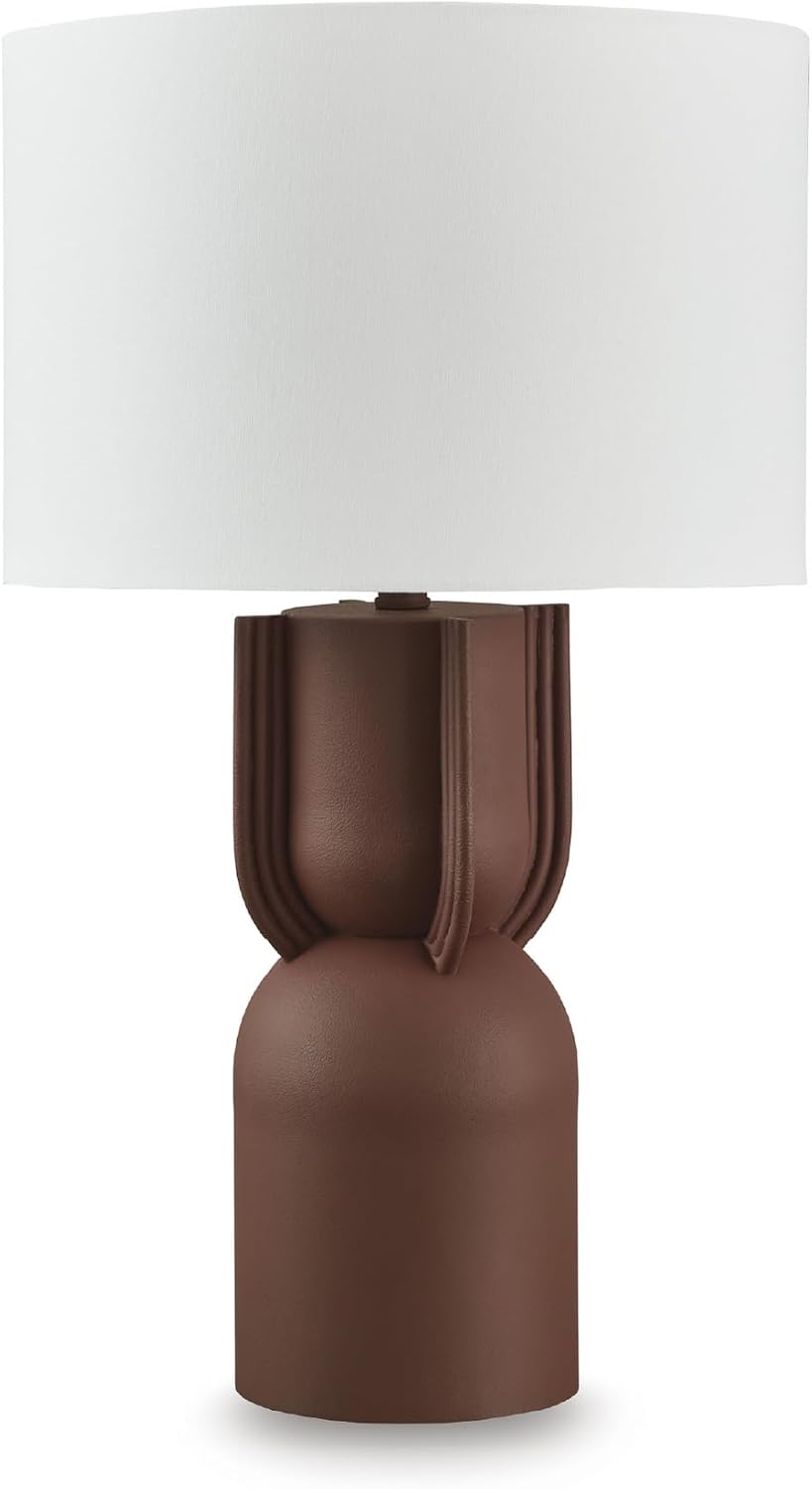 Signature Design by Ashley Rowandale Modern Metal Table Lamp with 3-Way Switch, Dark Brown