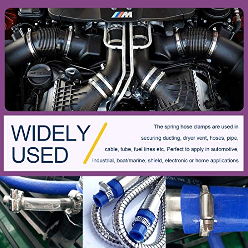 Swpeet 25Pcs 0.8-1.7Inch (21-44Mm) Hose Clamp 304 Stainless Steel Adjustable Range Worm Gear Hose Clamp Fuel Line Clamp Perfect For Plumbing, Automotive And Mechanical Applications #TOP6