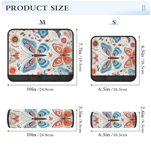 Image of Decorative Butterfly Floral Seat Belt Cover Pad 2 Pcs Soft Cute Seatbelt Covers Protector Support Head Neck Shoulder Strap for Car Seats High Chair Backpack for Adults Kids Women Men 10x7.7In 2
