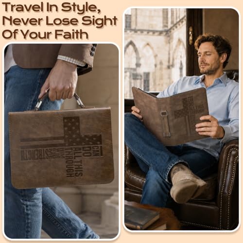 XKDOUS Leather Bible Cover Men