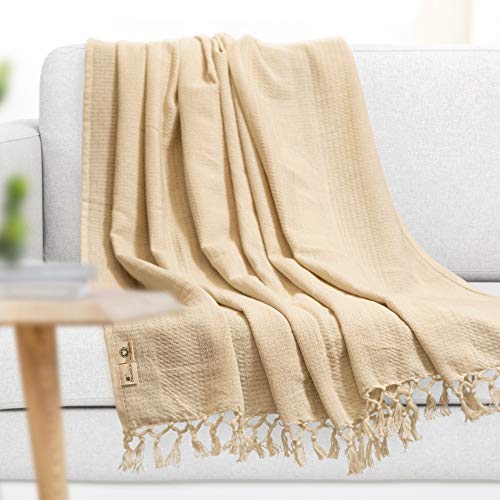 Whisper Organics Organic Cotton Throw Blanket G.o.t.s. Certified (60X80, Natural) #TOP1