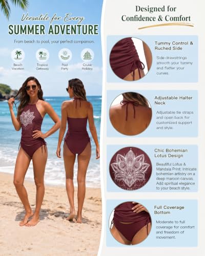 Image of Womens Two-Piece Tankini Set Cow Skull with Leopard Print Sets Swimwear Tankini Top Sets Swimwear
