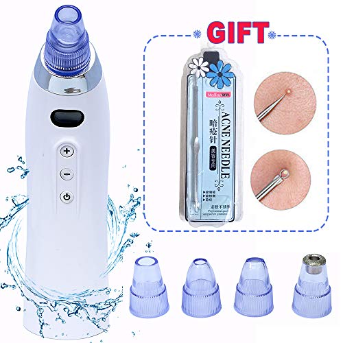 Blackhead Remover Electric Vacuum Blackhead Removal Tool Facial Pore Cleanser Comedone Vacuum Extractor Tool USB Rechargeable Electric Acne with 4 Probe Facial Skin Treatment by Alicoco (white)