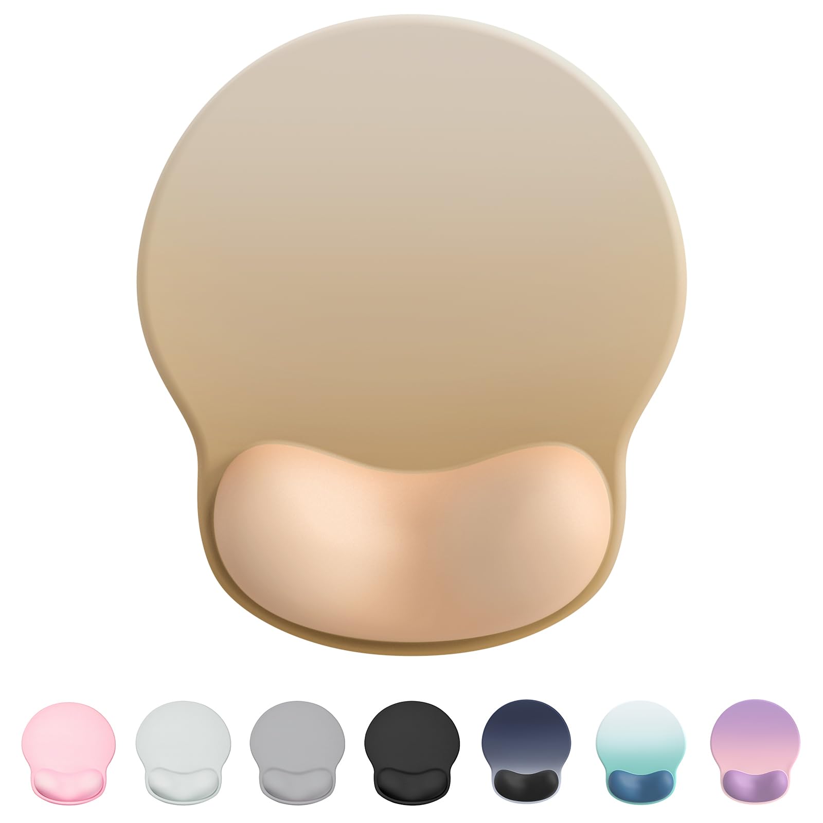 Laborio Ergonomic Mouse Pad with Wrist Rest, Large Mousepad(10.6'' x 9''), Office Wrist Support Mouse Mat with Non-Slip Base, Pain Relief for Laptop & Computer (Gradient Latte)