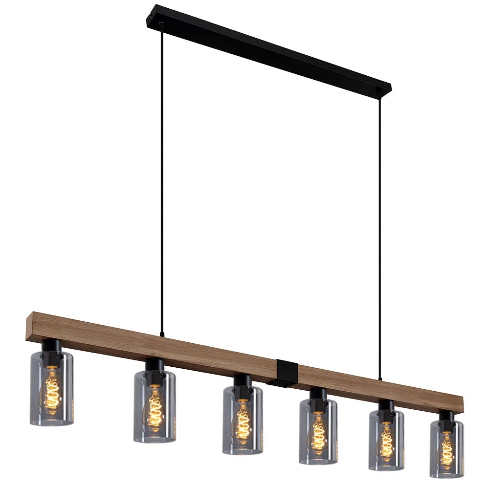 Pendelleuchte Hängelampe Deckenleuchte Esstischlampe, Metall Schwarz Glas Rauchfarben 3 Flammig E14 25w H 120 Cm 79462754 Pendelleuchte Hängelampe Deckenleuchte Esstischlampe, Metall Schwarz Glas Rauchfarben 3 Flammig E14 25w H 120 Cm 79462754