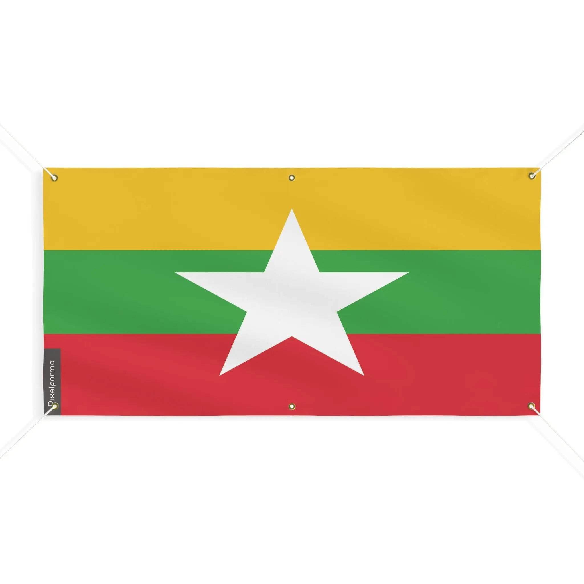 Drapeau de la Birmanie 6 oeillets抗风抗拉挂墙不走样缅甸国旗