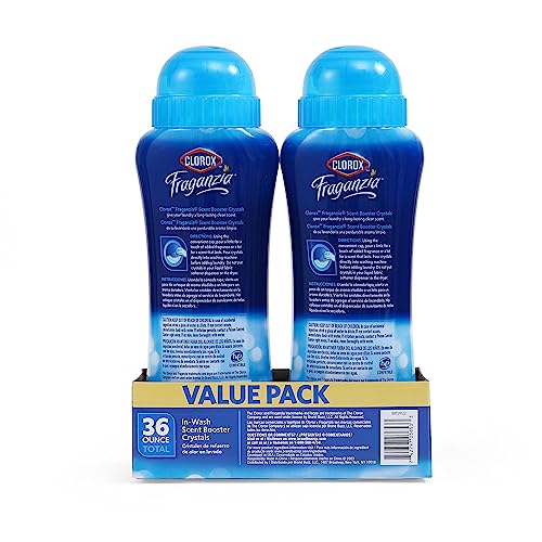 Image of Clorox Fraganzia Laundry Scent Booster Crystals, In-Wash Fragrance Beads for Fresh-Smelling Clothes & Linens, Safe for All Fabrics & Colors, Linen Scent, 18 Oz, 2 Pack