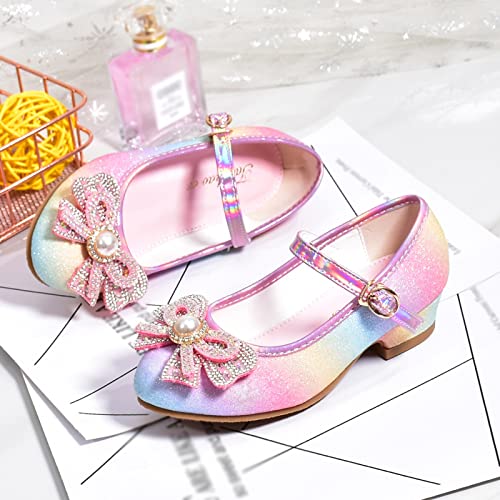 Children Shoes with Diamond Shiny Sandals Princess Shoes Bow High Heels Show Princess Shoes Toddler Dress Shoes3