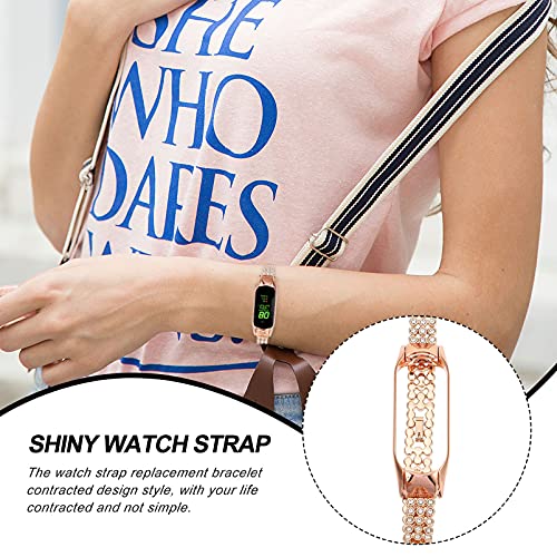 Gatuida Pulseira de substituição compatível com pulseira de cristal moderna ajustável Rose Mi relógi