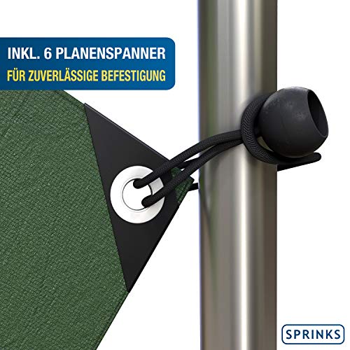 SPRINKS® Abdeckplane Premium 140 g/m² (3x4m) - Robuste Gewebeplane mit Ösen - Plane Wasserdicht und UV Beständig - Tarp Outdoor - Wetterfeste Allzweckplane inkl. 6 Planenspanner