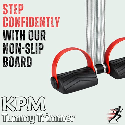 Image of KPM India's No.1 Tummy Trimmer Double Spring Ab Exerciser with Foot Pedals & Anti-Slip Foam Handles, Full Body Home Workout Equipment for Abs, Arms, Legs & Core Fitness (Made in India)