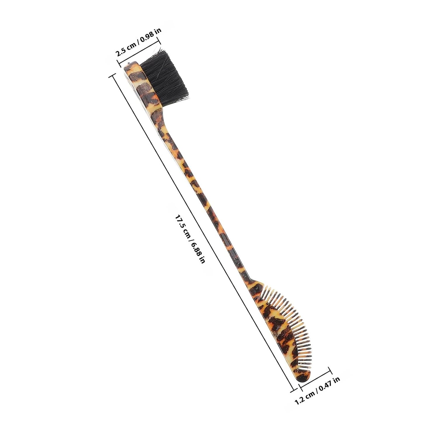 SMASOLO Double-end Eyebrow Brush Leopard Print Handle Portable Brow Makeup Brush Tool for Shaping and Grooming for Precise Eyebrow Application