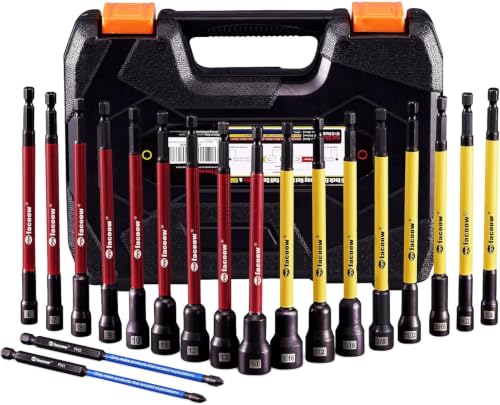 Facoow 19PCS 6' Magnetic Nut Driver Set for Impact Drill