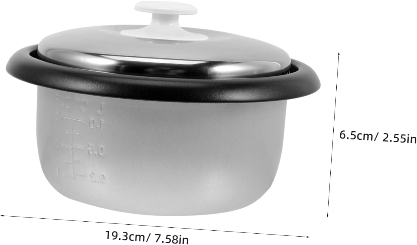 PRETYZOOM Non-stick Rice Cooker Inner Pot Capacity with Scale Design and Easy to Clean for Home and Dorm Cooking Includes Steamer Tray and Lid Random Style