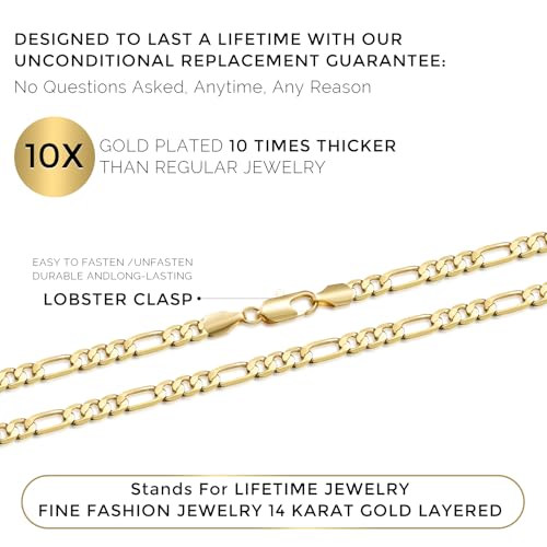 14K Gold Figaro Chain for Women 5MM Gold Chain Necklace for Men Italian Craftsmanship Stackable 20 Inch3