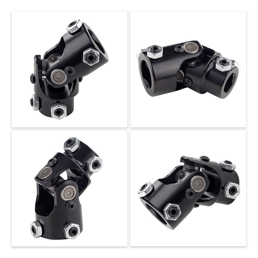 Connecteur commun Accouplements de cardan noirs, angle travail 35 degrés, joint universel en U for arbre direction simple 3/4 x 1 pouce 83 mm, pièce