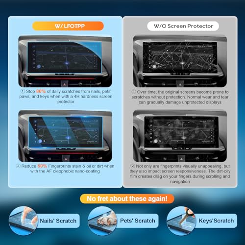 LFOTPP [2 adet] Ekran koruyucu folyo Toyot-a C-HR Hybrid 2024 2025 12,3 inç Navigasyon GPS dokunmatik ekran, CHR 30,3 cm (12,3 inç) nano koruyucu folyo PET 5H çizilmez folyo aksesuarı