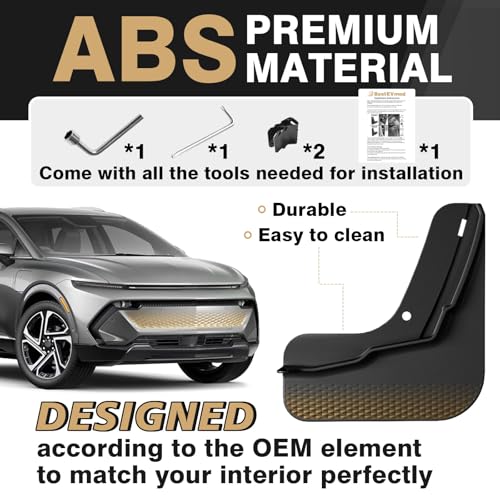 Image of BestEvMod Mud Flaps Splash Guards Compatible with Chevrolet Equinox EV 2026 2025 2024 Accessories Splash Fender Winter Vehicle Sediment Dirt Protection Set of 4 No Need to Drill Holes (EV Only)