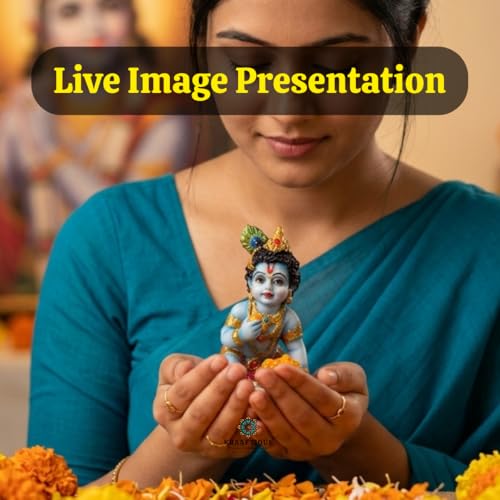 Image of Baby Krishna Idol for Home Temple & Pooja Room | Laddu Gopal Murti, Bal Gopal Makhan Chor Statue, Marble Dust Krishna Showpiece for Mandir Decor, Janmashtami Gift, Car Dashboard Decoration (4 Inch)