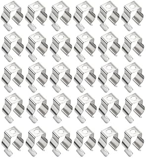 sourcing map T5 U Clips Holder Bracket for LED Light Tube, LED Fluorescent Tube Replacement Mounting Accessories, Nickel-Plated Manganese Steel Lamp Support to Prevent Sagging, Pack of 30